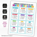 annual event calendar template